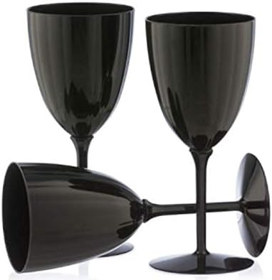 Shatterproof Plastic Wine Glasses - 7 oz. | Black | Pack of 8 | Amazon (US)