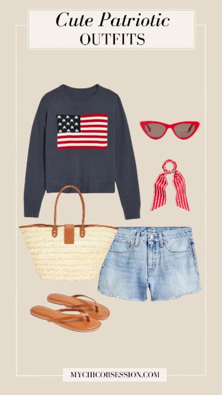 Need inspo for this weekend or the Fourth of July? Try a classic patriotic sweater from Old Navy, denim shorts, a woven tote, and red accessories.

#LTKSeasonal #LTKStyleTip