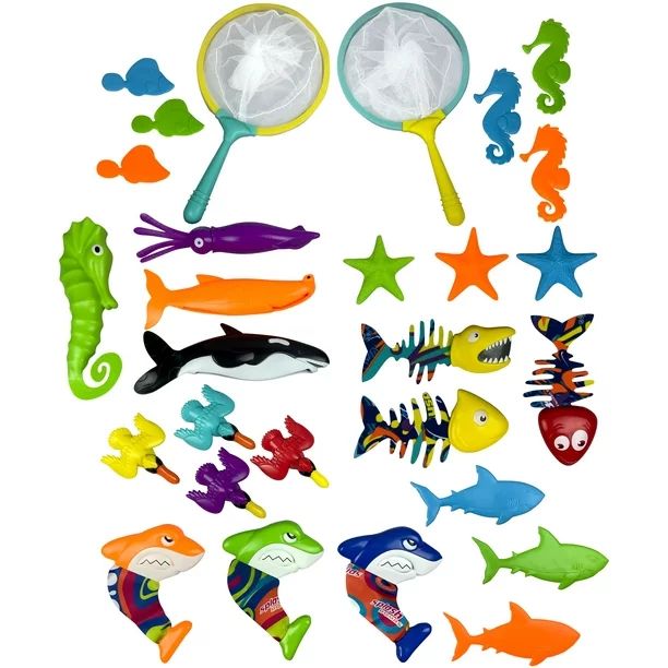 Play Day Pool Party Dive Play Pack 28 Piece Underwater Diving Toys Set | Walmart (US)