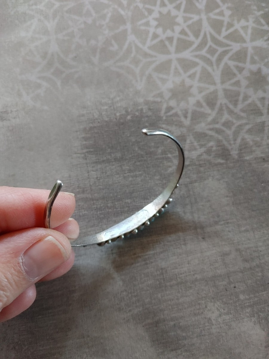 Vintage 6" cuff bracelet sterling silver older turquoise Navajo 7.7g | eBay US