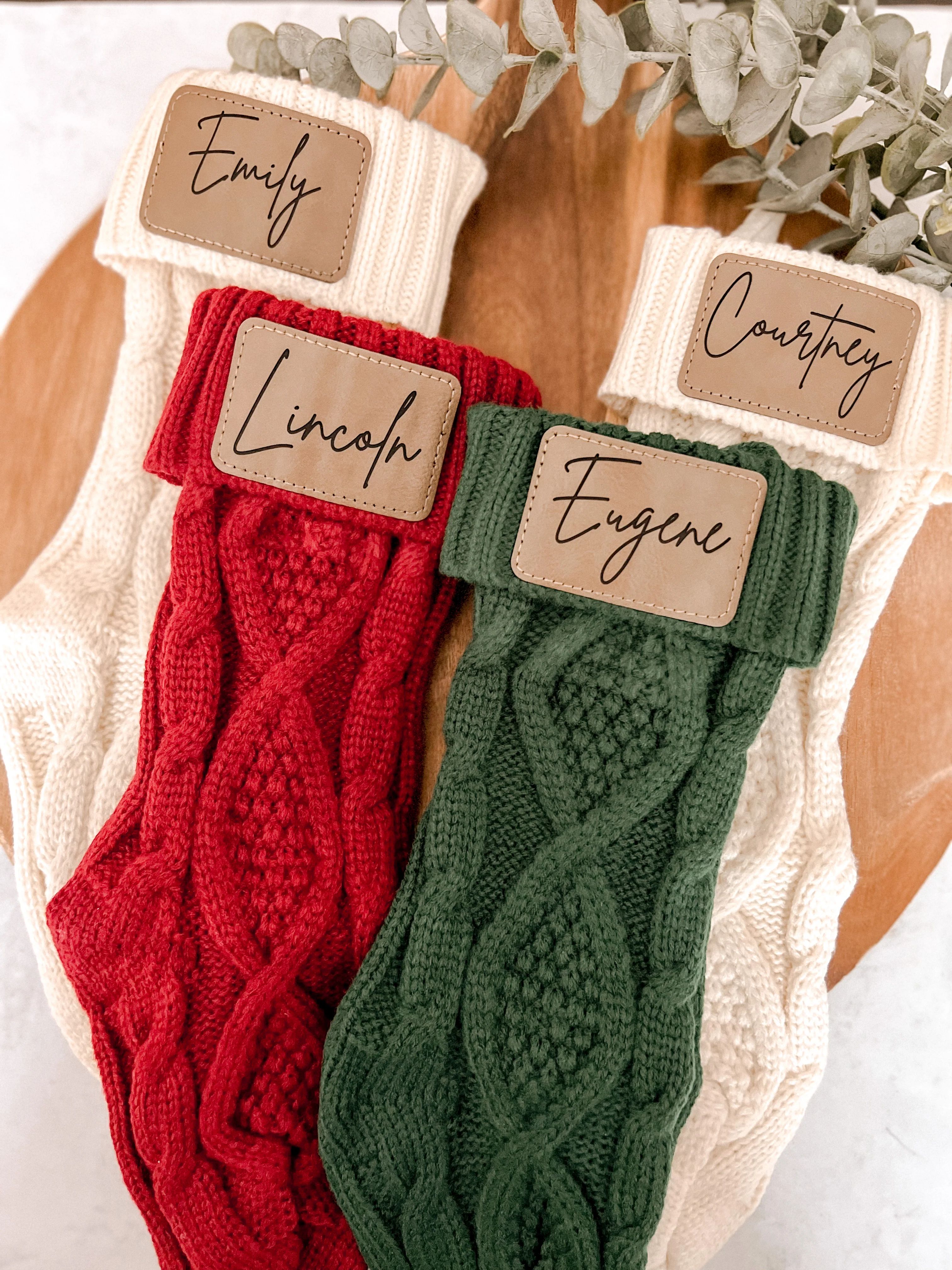 Personalized Knit Christmas Stocking | Home Bound Custom Decor