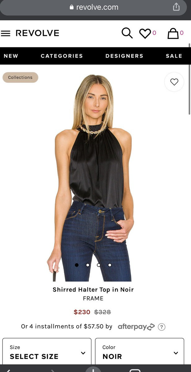 Frame Shirred Halter Top in Noir NWT SIZE Medium $328  | eBay | eBay US