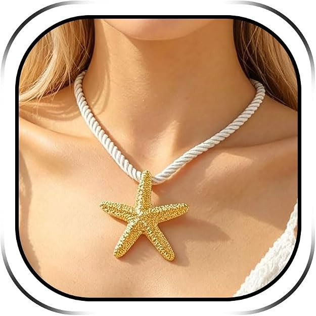 Frodete Starfish Necklace for Women Beach Necklaces Jewelry for Women Layered Choker Beach Neckla... | Amazon (US)