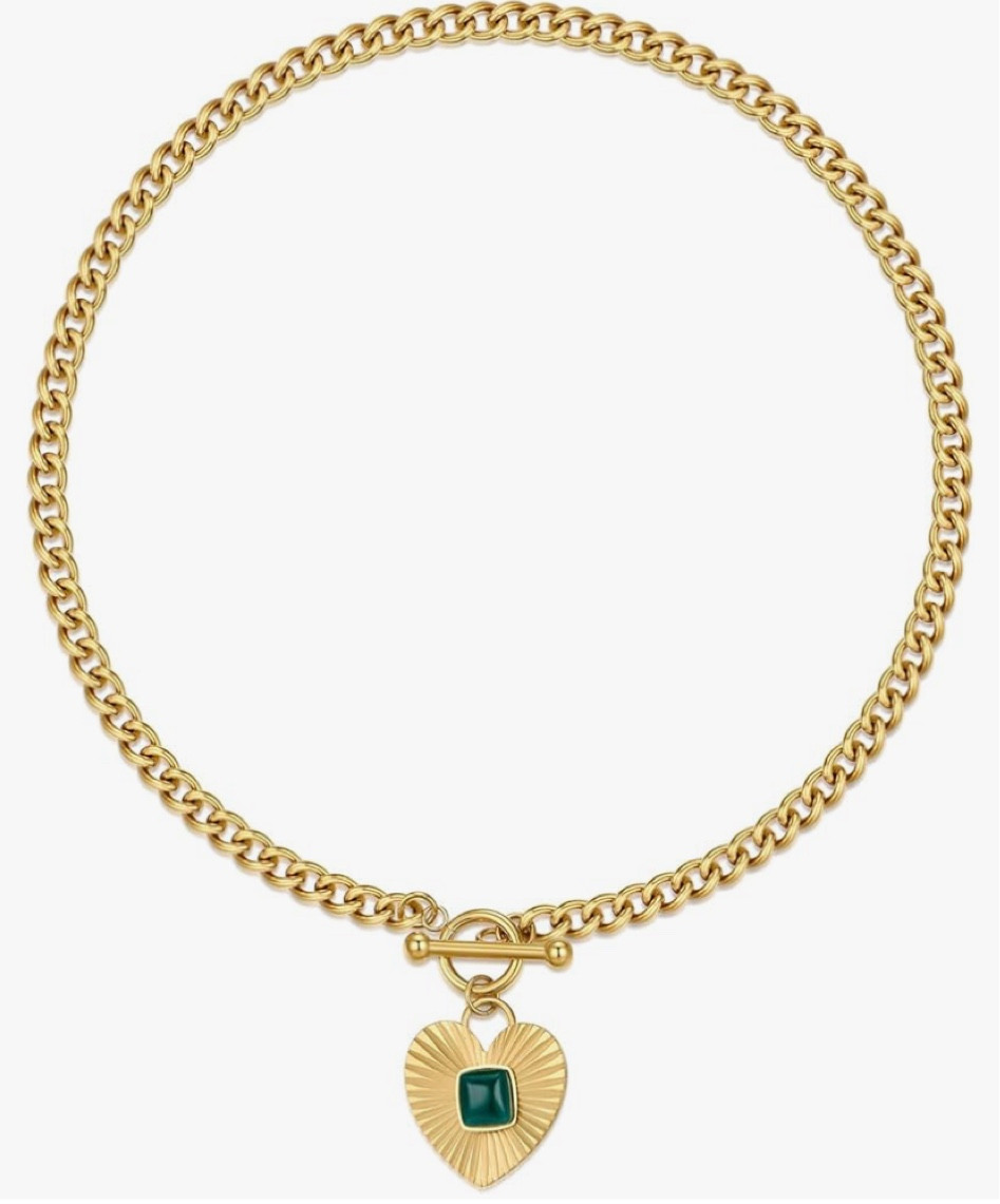 Had to share this $15 heart necklace from Amazon! Love the green detail. 
Affordable accessories. Bridesmaid gift. Girl gift. Jewelry find  

#LTKFindsUnder50