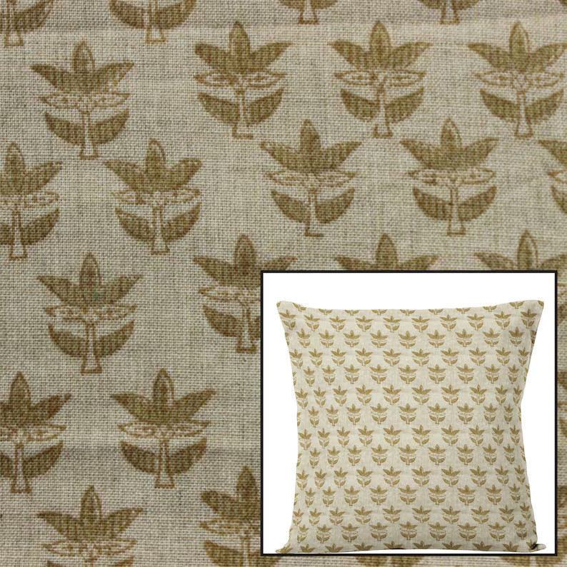 PRINTED linen fabric by the yard| Floral dress fabric|block print on linen| home decor ,sewing ,q... | Etsy (US)