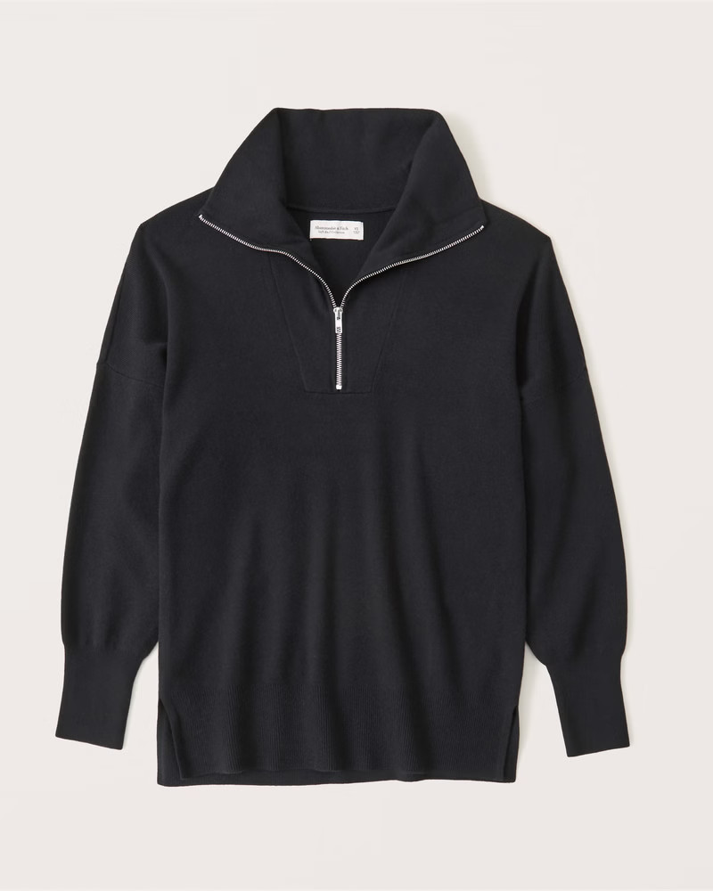 Women's LuxeLoft Oversized Legging-Friendly Half-Zip | Women's Tops | Abercrombie.com | Abercrombie & Fitch (US)