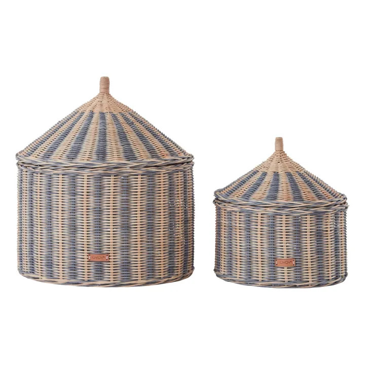 Circus Wicker Storage Baskets - Set of 2 | Blue | Smallable