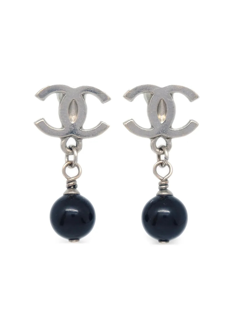 CHANEL Pre-Owned 2010 CC drop earrings - Silver | Farfetch Global