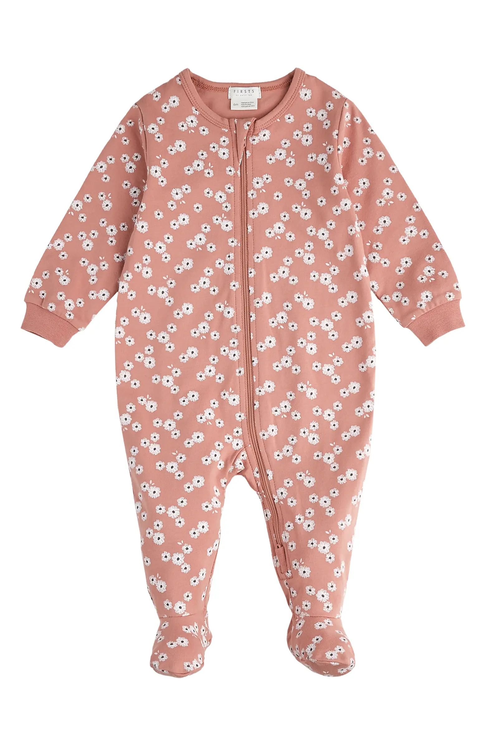 Floral Organic Cotton Footie | Nordstrom