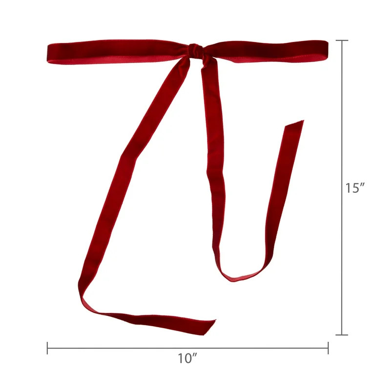 Red Velvet Decorative Bows, 15", 4 Count, by Holiday Time | Walmart (US)