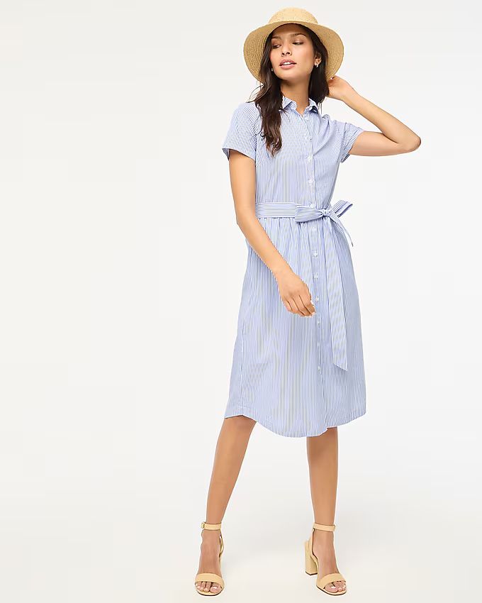 Striped short-sleeve midi shirtdress | J.Crew Factory