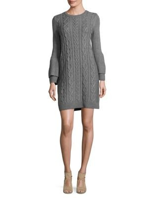 Long Sleeve Cable-Knit Sweater Dress | Lord & Taylor