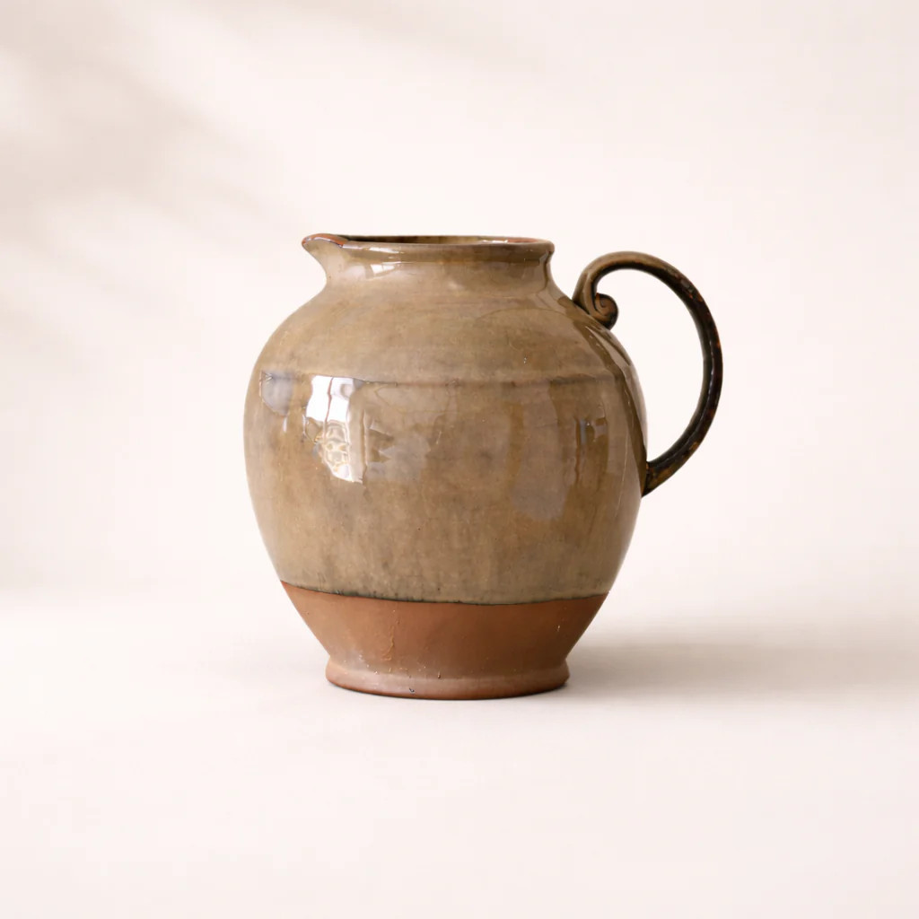 Beige Glazed Stoneware Pitcher | By Luxe B Co. | luxe bCO