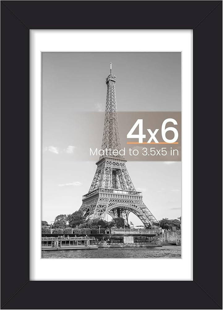 upsimples 4x6 Picture Frame, Display Pictures 3.5x5 with Mat or 4 x 6 Without, Wall Hanging Photo... | Amazon (US)