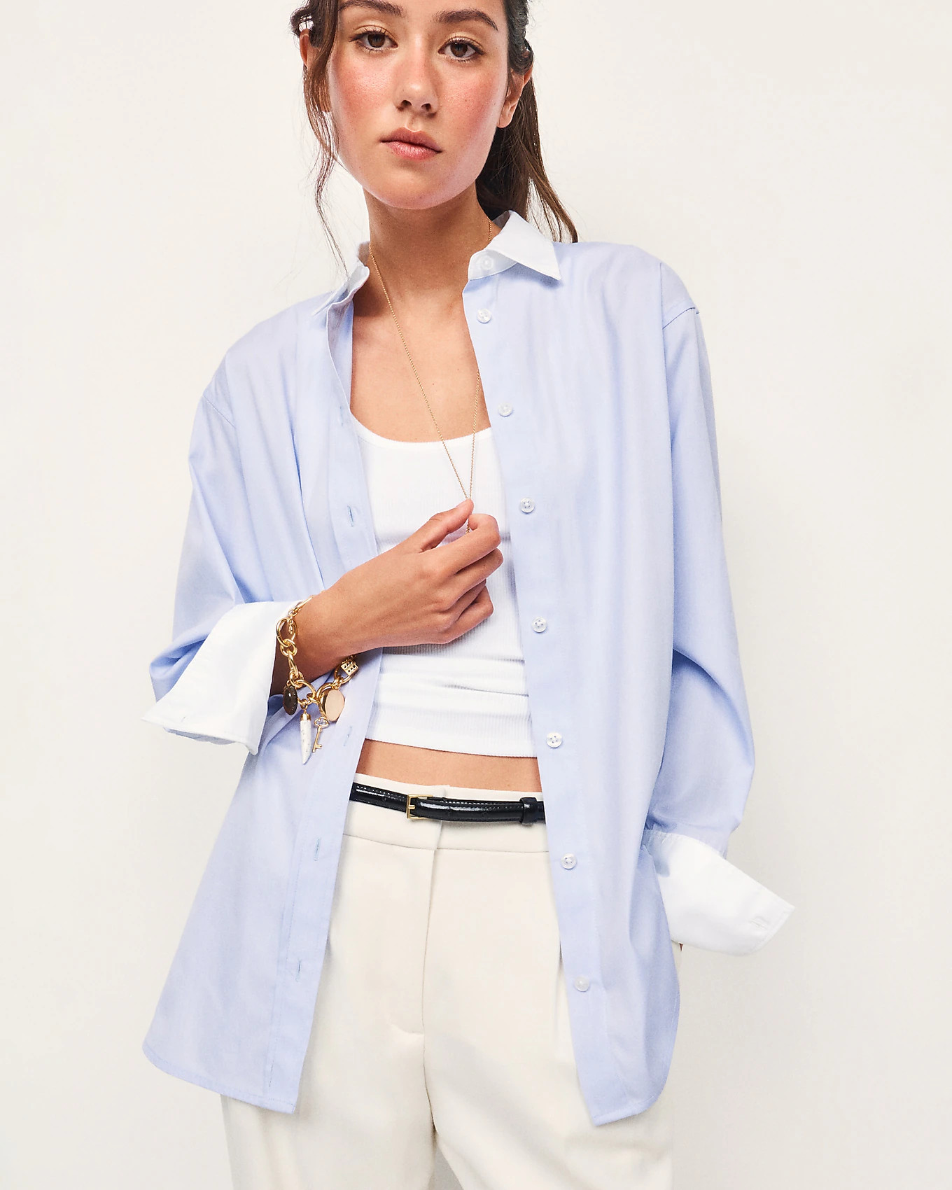 Esme relaxed-fit button-up shirt in Greenwich poplin | J. Crew US
