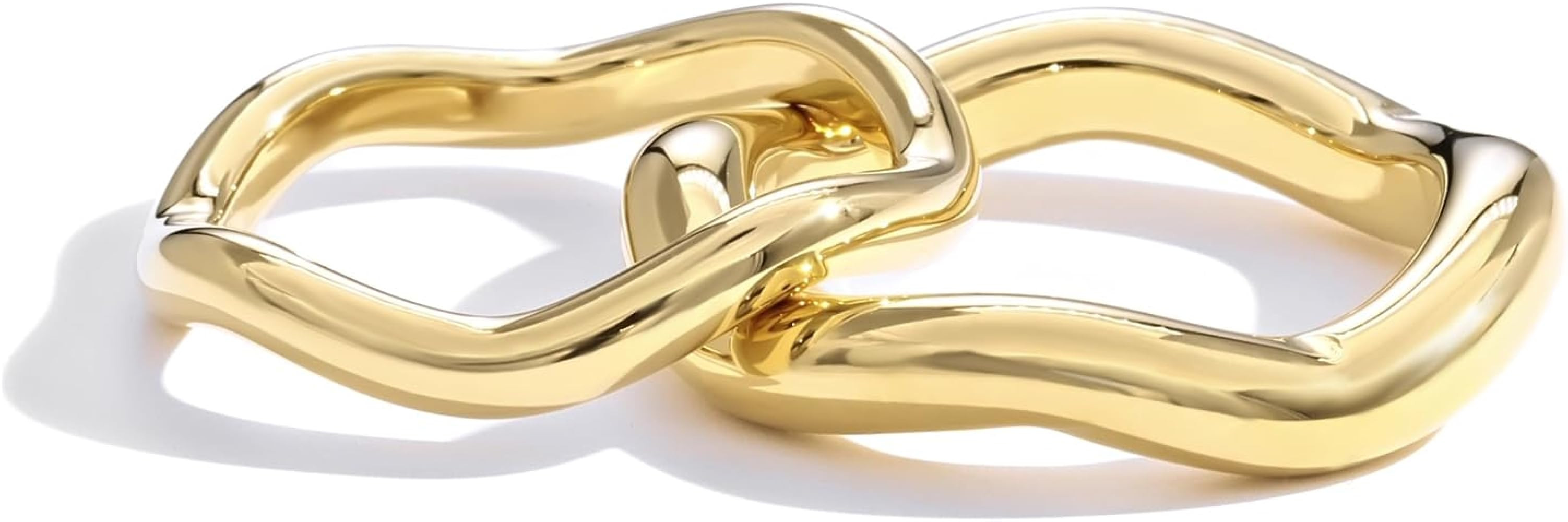 Waterproof Non Tarnish 18K Gold Plated Stackable Rings for Women - Water Resistant Tarnish Free W... | Amazon (US)