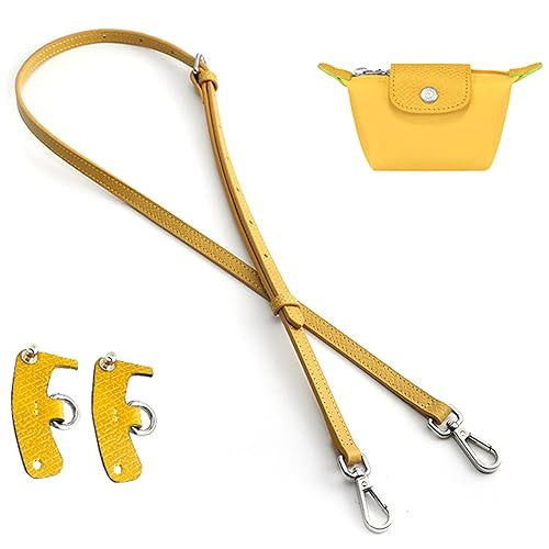jiesinlov Leather Purse Straps Replacement Crossbody Adjustable Shoulder Strap for Mini Le Pliage Handbag Conversion Kit (YELLOW) | Amazon (US)