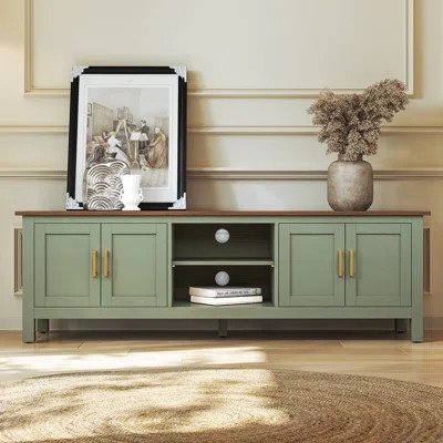 63'' Modern Farmhouse TV Stand with 3-Level Adjustable Shelves, Spacious Storage MDF Media Console | Wayfair North America