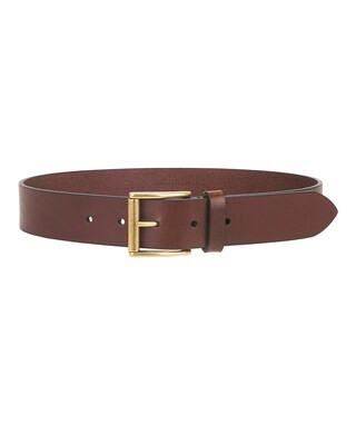 Saint Laurent Leather Belt in Burnt Chocolate | FWRD | FWRD 