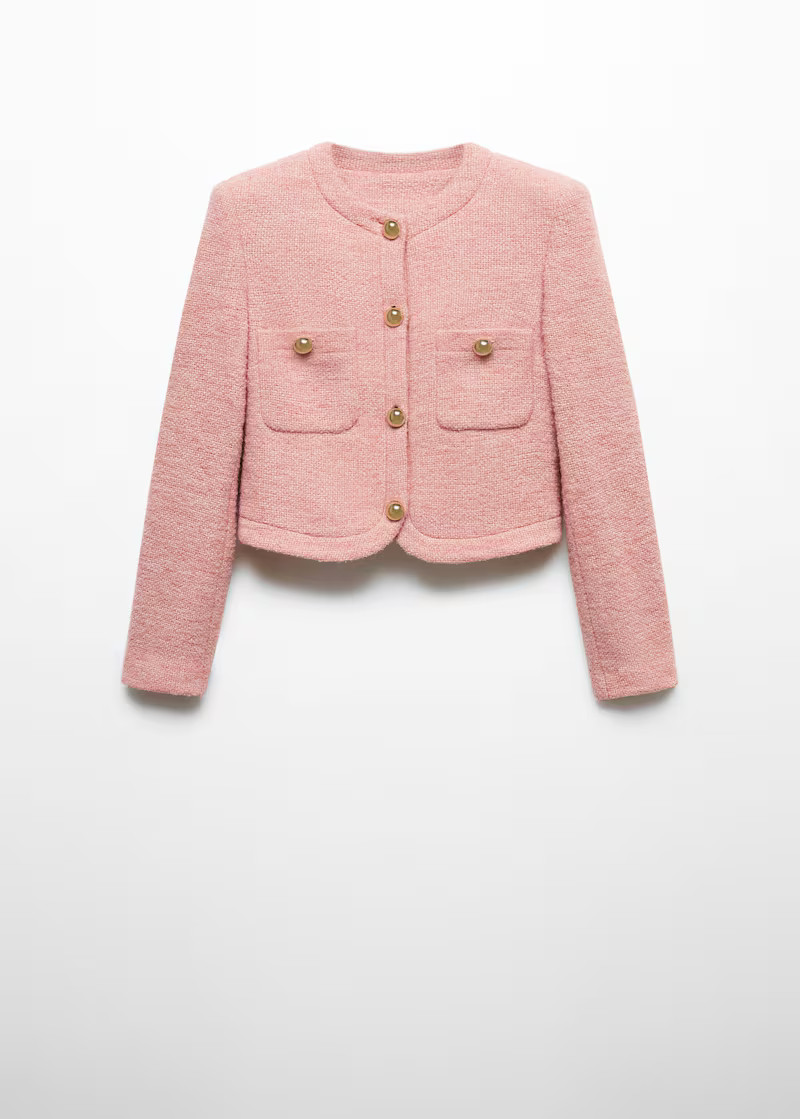 Knitted buttoned jacket -  Women | Mango USA | MANGO (US)