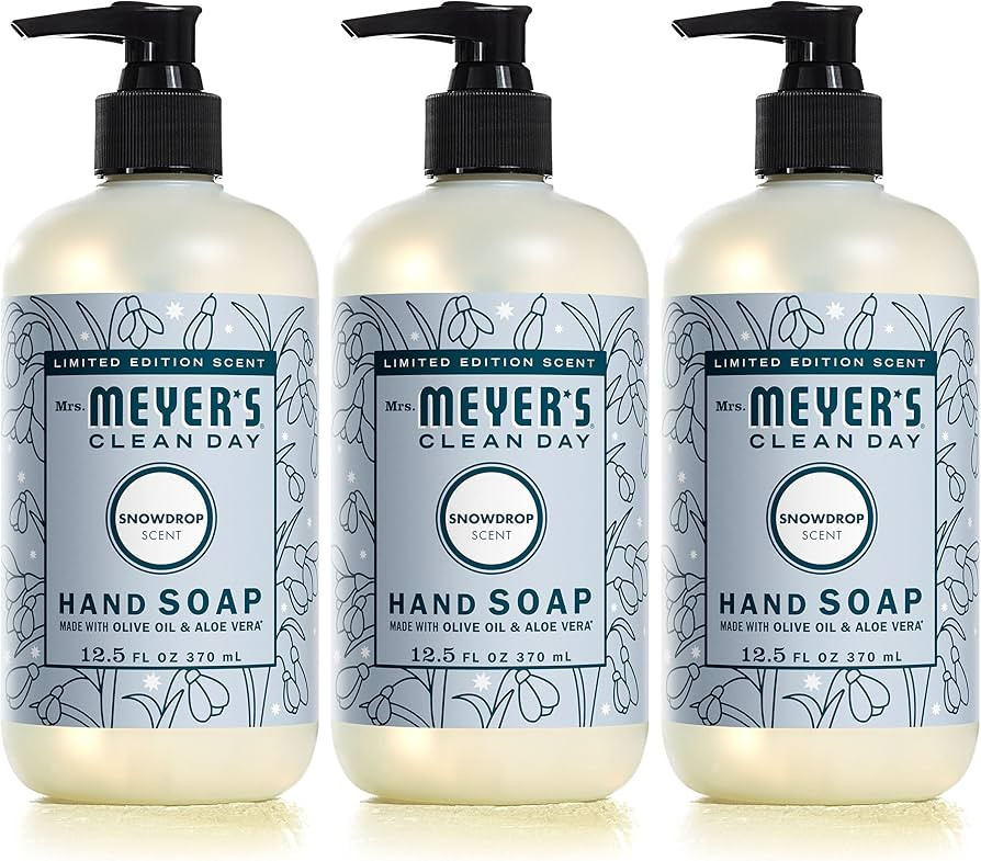 MRS. MEYER'S CLEAN DAY Hand Soap, Made with Essential Oils, Snowdrop, 12.5 fl. Oz (Pack of 3) | Amazon (US)