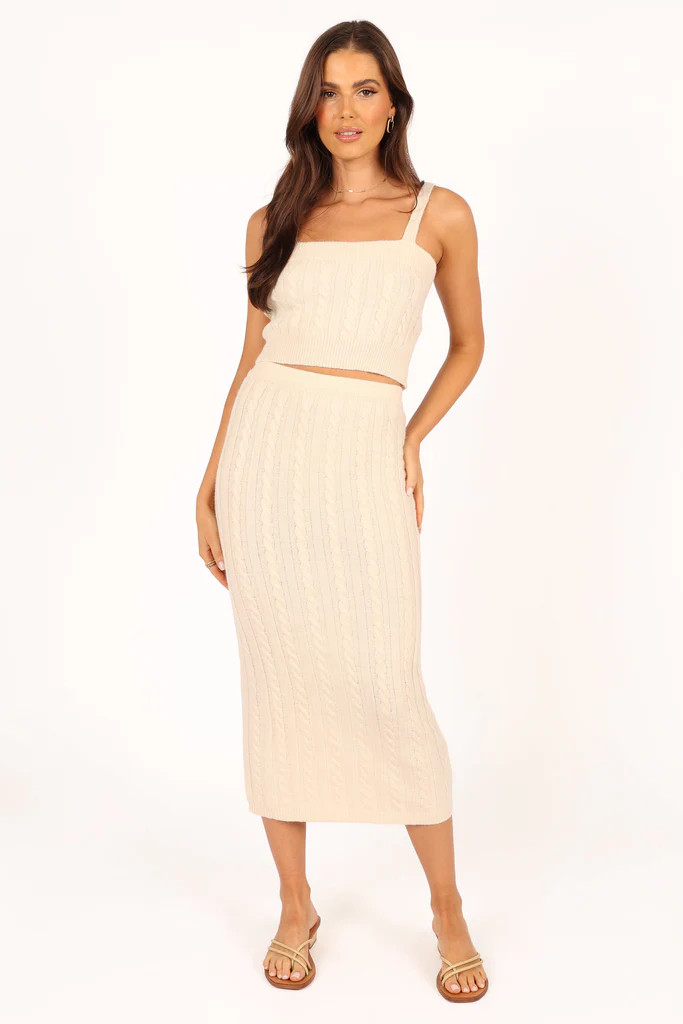 Daria Cable Knit Set - Beige Marle | Petal & Pup (AU)
