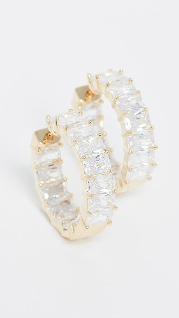 Baguette Hoop Earrings | Shopbop