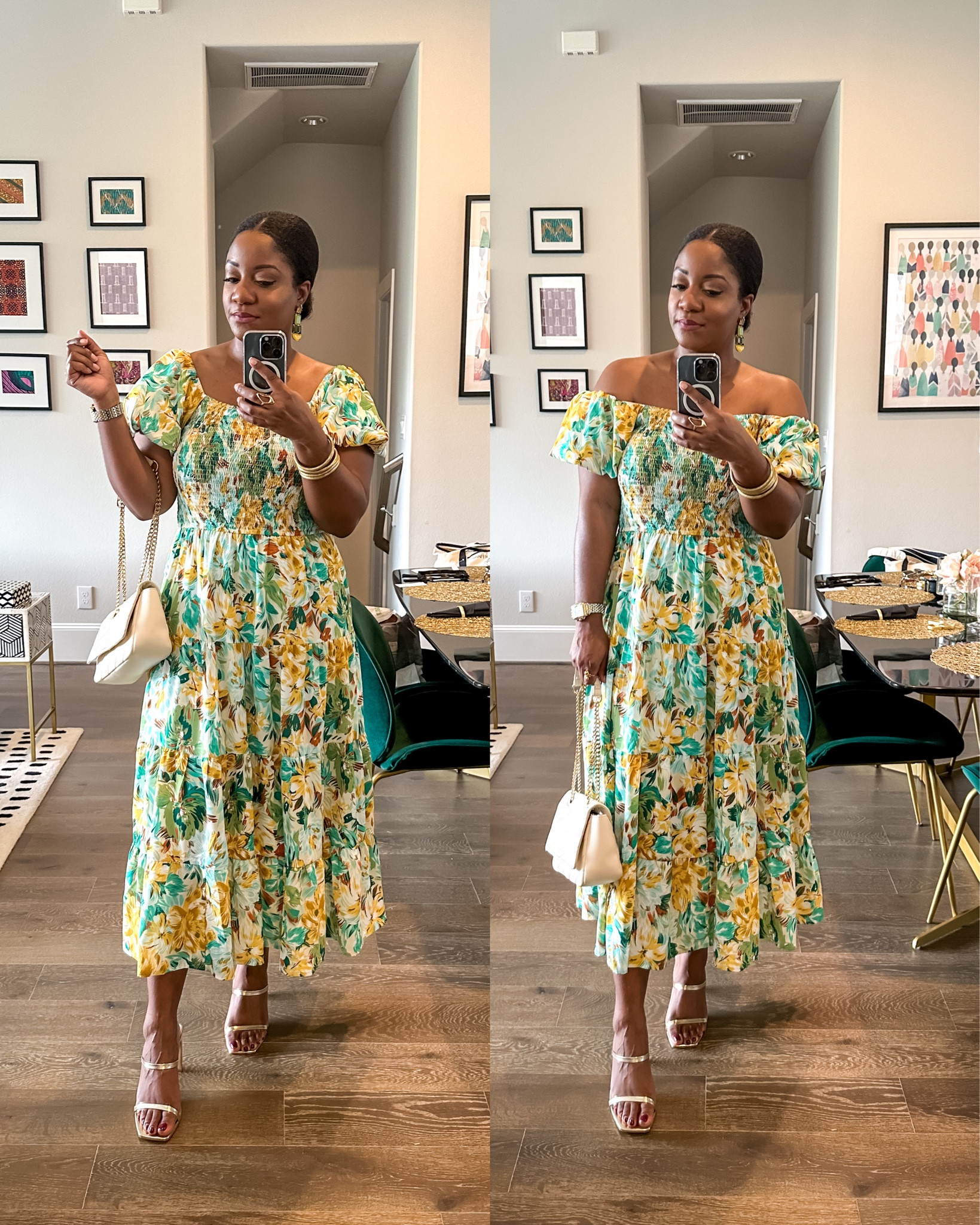 Happy Easter! This dress is so pretty and perfect for spring! 💛💚 I love how it can be worn on or off the shoulder. TTS - wearing a L. #FoundItOnAmazon

#LTKSeasonal #LTKwedding #LTKmidsize