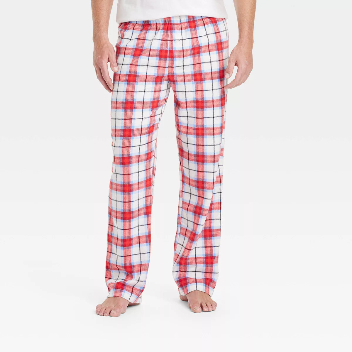Men's Plaid Microfleece Holiday Matching Family Pajama Pants - Wondershop™ White S | Target