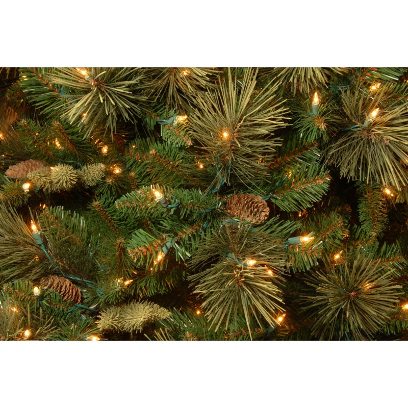 Extra Full Green Tree Family Flocked/Frosted Christmas Tree and Pinecones | Wayfair North America