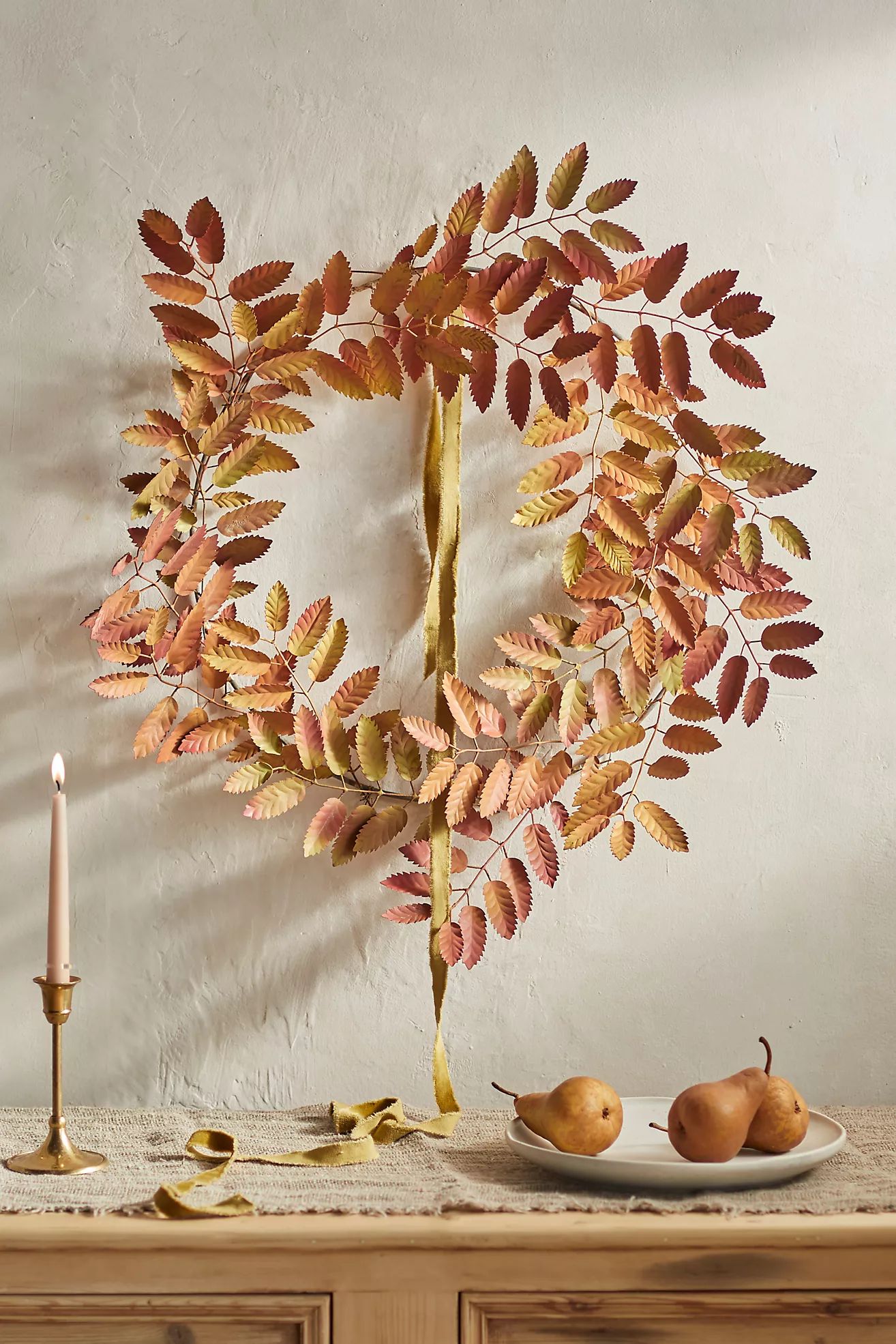 Mountain Ash Leaf Iron Wreath | Anthropologie (US)