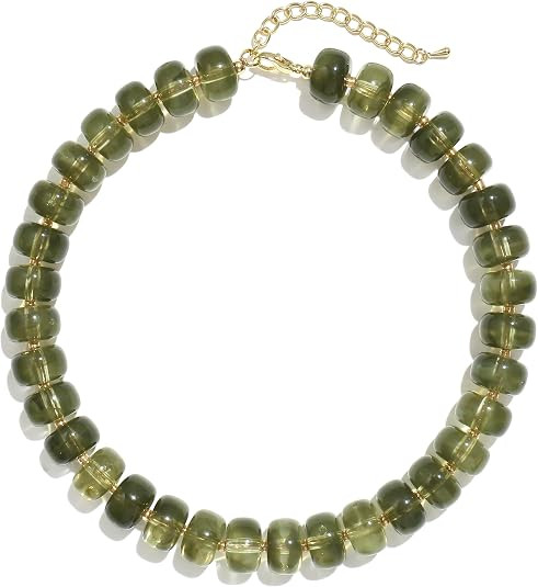 Badu Colorful Chunky Beaded Necklace for Women,Acrylic Bead Choker Statement Necklace Cute Trendy... | Amazon (US)