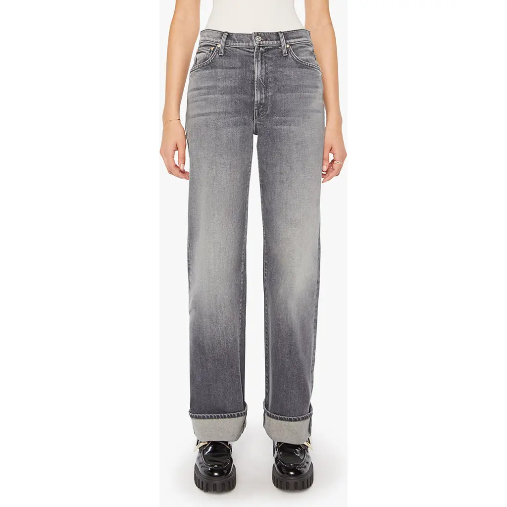 MOTHER The Dodger Skimp High Waist Cuffed Hem Wide Leg Jeans in Mosh Pit Memories at Nordstrom, S... | Nordstrom