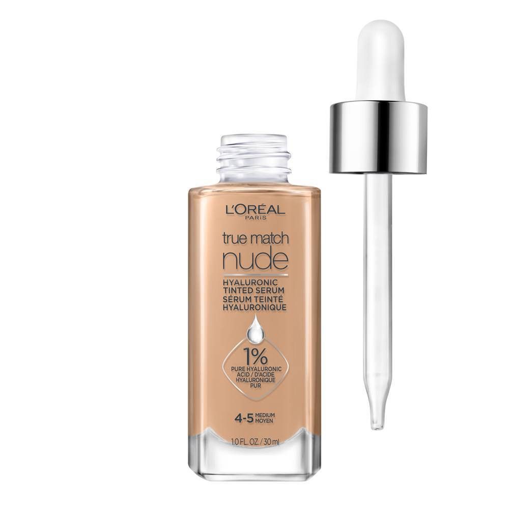 L'Oreal Paris True Match Hyaluronic Tinted Serum Makeup Skincare Hybrid - 4-5 Medium - 1 fl oz | Target