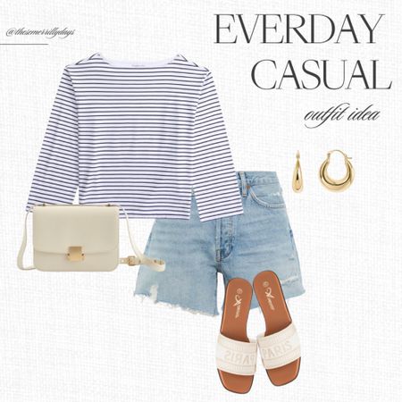 A denim shorts outfit I would wear any day of the week! 

#LTKstyletip #LTKfindsunder50 #LTKitbag