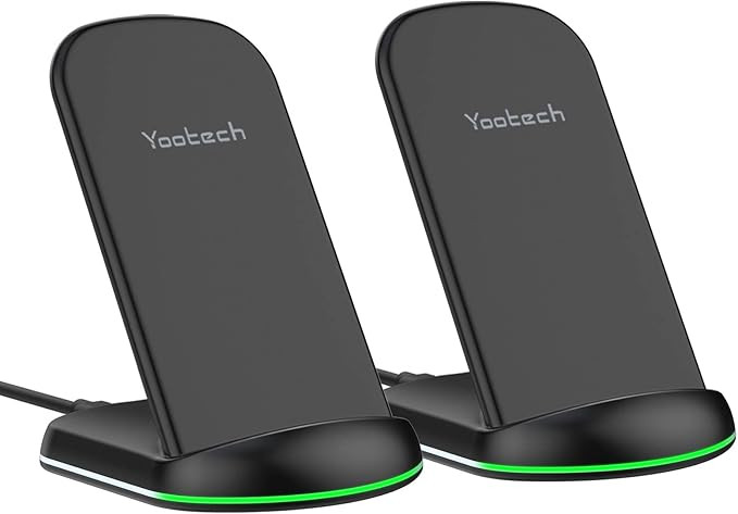 Yootech Wireless Charger,[2 Pack] 10W Max Qi-Certified Wireless Charging Stand, Compatible with i... | Amazon (US)