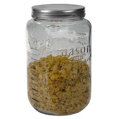 Home Basics 153.6 oz. X-Large Glass Mason Canister Jar, Clear | Target