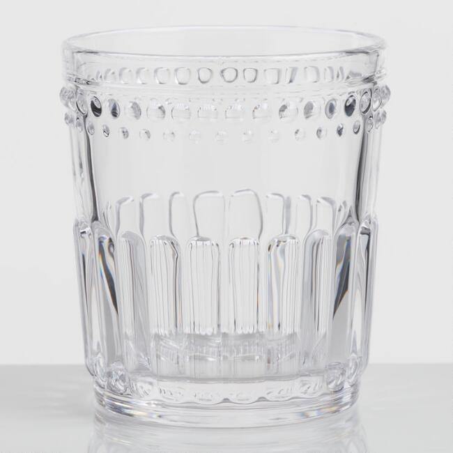 Clear Pressed Glass Double Old Fashioned Glasses Set of 4 | World Market