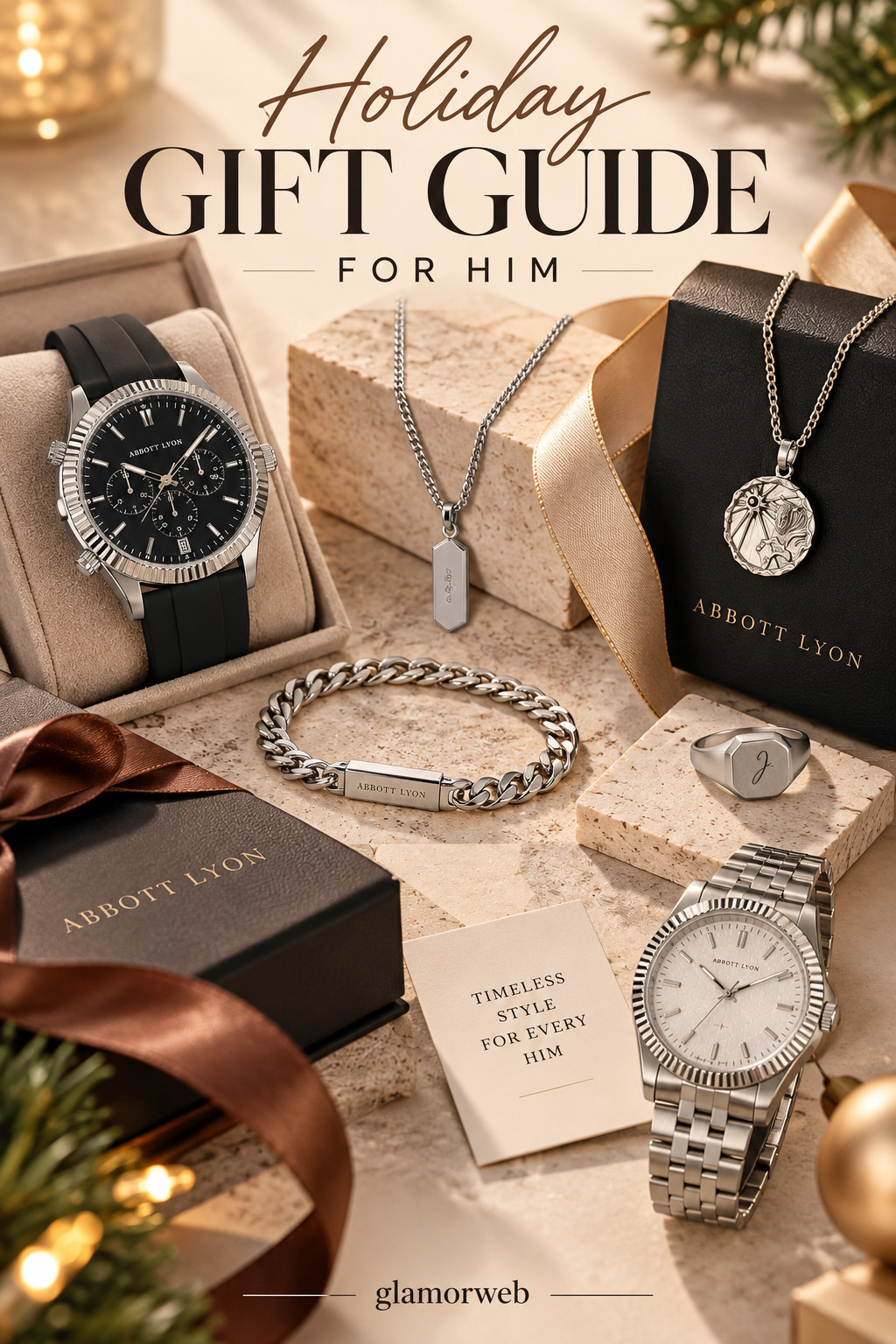 Holiday gifting for him just got SO much better! 🎁🤎 Obsessed with these Abbott Lyon men's jewelry and watch finds! From sleek silver watches and classic chain bracelets to statement rings and everyday necklaces, these are such good luxury-inspired Christmas gifts for your boyfriend, husband, or dad. Perfect for the guy who loves timeless, effortless style! ✨

🎁 EXCLUSIVE ABBOTT LYON MAN LAUNCH OFFER
✨ Buy 2 For 1 — Code: 2FOR1
✨ OR 15% Off — Code: TAKE15

#AbbottLyon #AbbottLyonMan #HolidayGiftGuideForHim #GiftsForHim #LuxuryGiftsForHim #MensJewelry #MensWatches #MensBracelets #MensRings #MensNecklaces #ChristmasGiftsForHim #BoyfriendGiftIdeas #HusbandGiftIdeas #GiftsForDad #MensAccessories #HolidayGiftIdeas #ChristmasGiftGuide #LTKHoliday #LTKGiftGuide #LTKMensFashion #LTKFinds 

 #LTKSeasonal #LTKSaleAlert #LTKMens