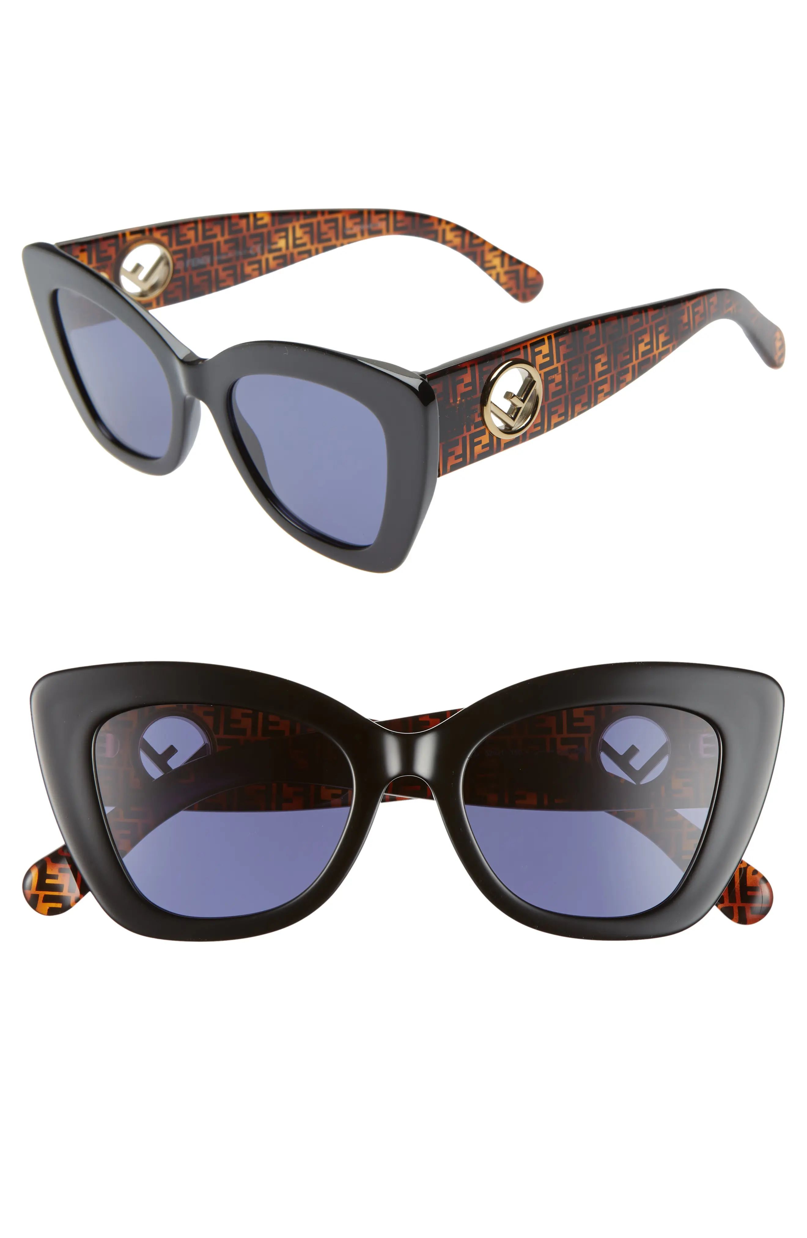 Women's Fendi 52Mm Sunglasses - Black | Nordstrom