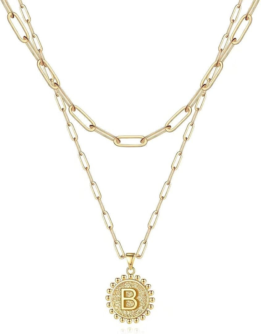 Layered Choker Necklaces for Women, 14K Gold Plated Dainty Layering Paperclip Chain Necklace Simp... | Amazon (US)