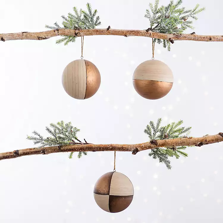 Modern Wood Christmas Ornaments, Set of 3 | Kirkland's Home