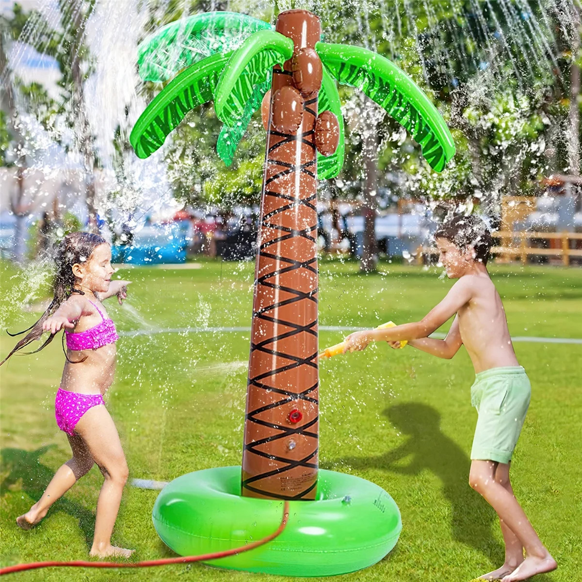 GOODWORLD Inflatable Sprinkler Toy, 61" Inflatable Palm Tree Sprinkler for Kids, Summer Outdoor P... | Walmart (US)