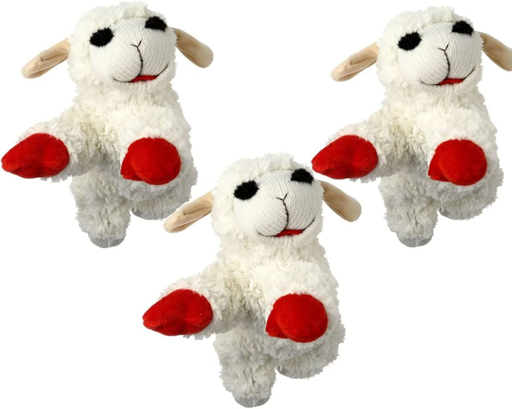 HDP Lambchop Plush Dog Toy 10" with Squeaker Color:White Size:Set of 3 | Amazon (US)