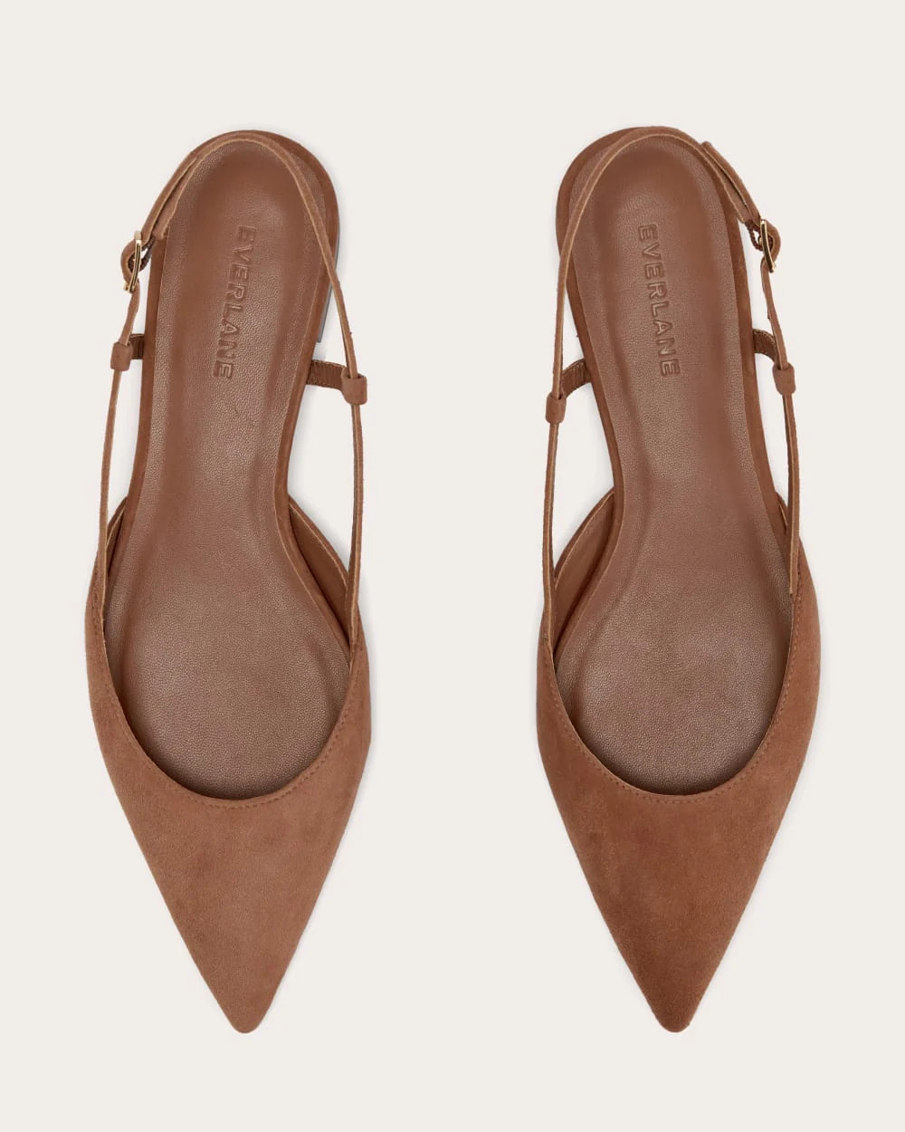 The Studio Slingback Flat | Saddle Brown Suede | Everlane