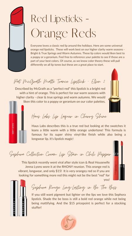 Red Orange Lipsticks

Lipsticks for Springs
Lipsticks for Autumns
Shesaspring HOCSPRING
ShesanAutumn HOCAutumn
Coloranalysis



#LTKbeauty #LTKstyletip #LTKfindsunder50