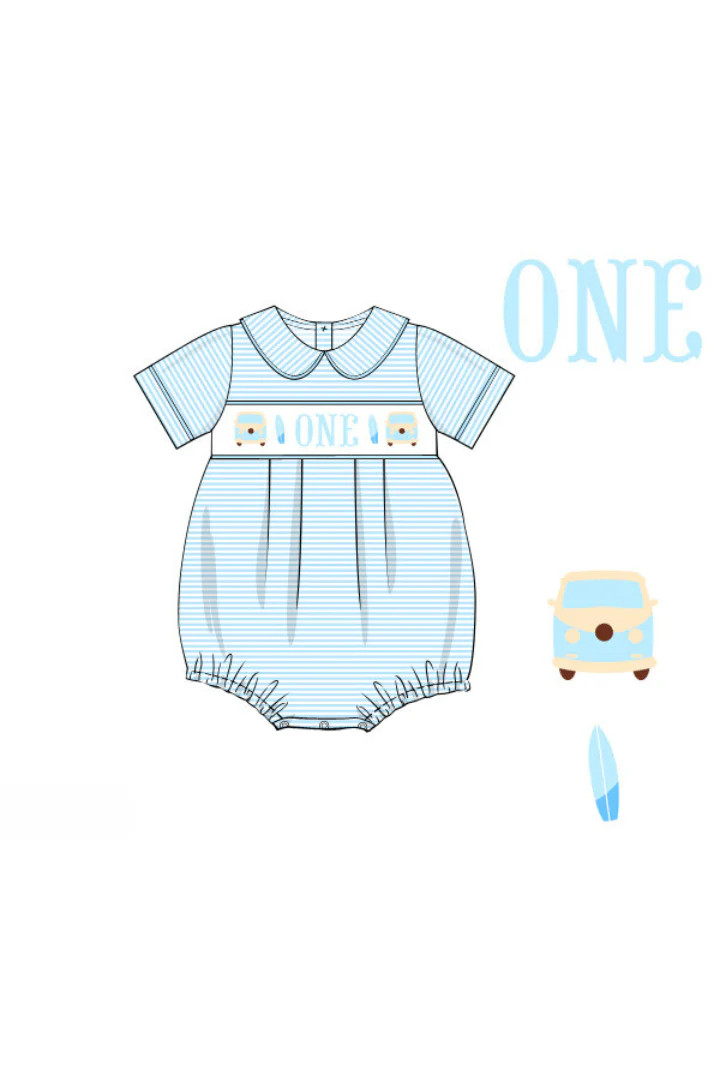 Pre-Order Custom Hand Smocked Name Surf Bubble | The Smocked Flamingo