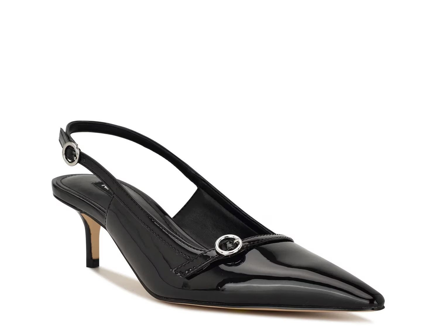 Nine West Ashlea Pump | Women's | Black Patent Synthetic | Size 9.5 | Pumps | Kitten | DSW