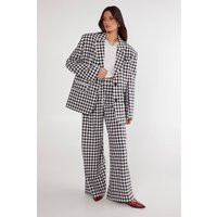 Womens Gingham Tailored Wide Leg Pant - Black & White - 2 | boohoo (US & Canada)