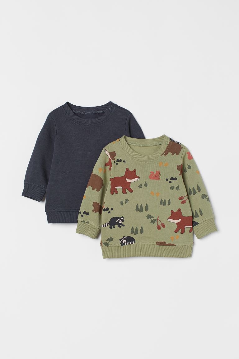 2-pack Cotton Sweatshirts - Baby Boy Clothes - Baby Boy Outfits | H&M (US + CA)